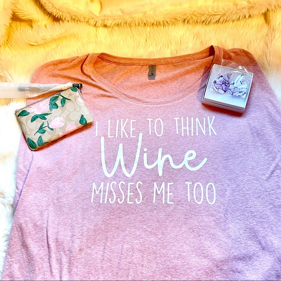 Maternity Top: I like to think wine misses me too - Picture 2 of 4